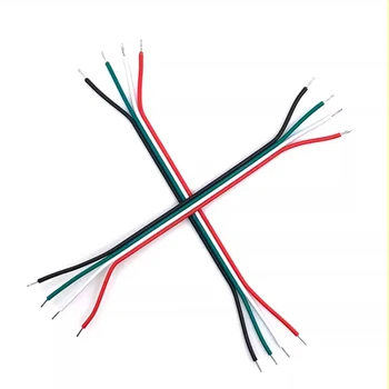 4-контактный Радужный кабель для подключения, Наружный диаметр 0,8 мм, Параллельный Луженый кабель с двойной головкой, красный, черный, зеленый, белый Цвет