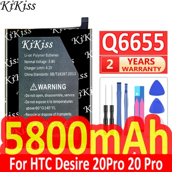 Мощный аккумулятор KiKiss емкостью 5800 мАч Q6655 для HTC Desire 20 Pro 20Pro Desire20 Pro