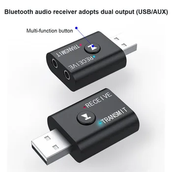 2 В 1 USB Беспроводной Bluetooth-совместимый адаптер 5.0 Передатчик TR6 для компьютера, телевизора, ноутбука, динамика, адаптер для гарнитуры, приемник