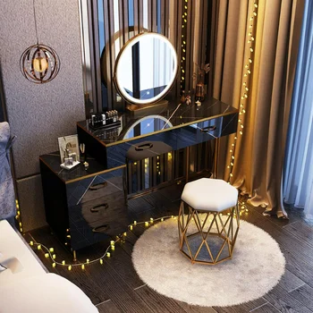 Роскошный комод в скандинавском стиле Для спальни, Современные простые комоды для маленькой квартиры, Многофункциональный шкаф для хранения, Косметический столик с зеркалом