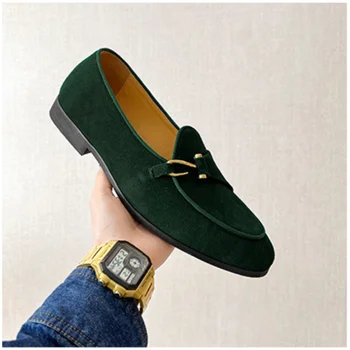 Мужская обувь из сои оверсайз 2023, Летняя повседневная кожаная обувь для мужчин, корейская ретро-модная кожаная обувь для мужчин, обувь Lefu