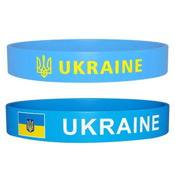 652F Personality Украина Силиконовый браслет Резиновые Браслеты Взрослые Модные Вечерние Спортивные аксессуары Унисекс для Мужчин Женщин