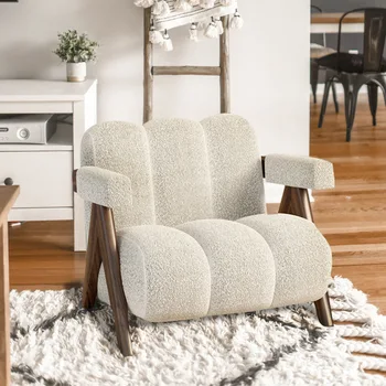 Минималистичный диван, Белый Подлокотник для гостиной, напольное покрытие для чтения, дизайнерские стулья в стиле бохо, деревянные мебель для салона, мебель для дома
