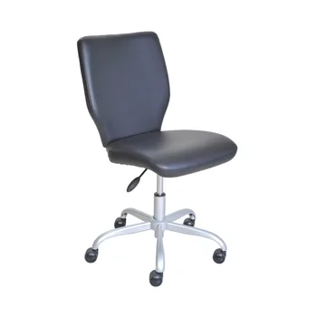 Офисное кресло Mainstays со средней спинкой на колесиках соответствующего цвета, серая искусственная кожа, 24,75 x 22,50 x 32,25 дюйма, доступны четыре цвета