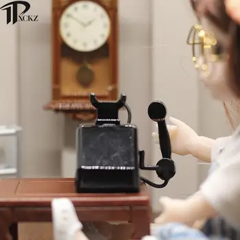 Кукольный ретро-телефон Миниатюрная модель телефона Ретро-мини-Поворотный Телефон Аксессуары для украшения кукольного домика Игрушки