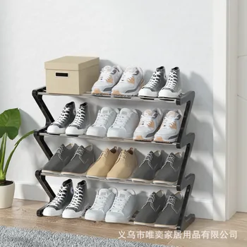 Креативная Z-образная Подставка для обуви В сборе, Многослойный Пылезащитный шкаф для обуви У двери, Простая подставка для тапочек