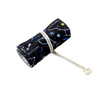 Холщовый пенал цвета звездного неба большой емкости, сумка для ручек, держатель для ручек для школьников, 48 отверстий