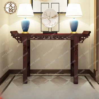 Алтарь, стол для благовоний из цельного дерева, домашний стол в минималистичном современном стиле, Маленькая гостиная, антикварный коридор, длинный узкий стол