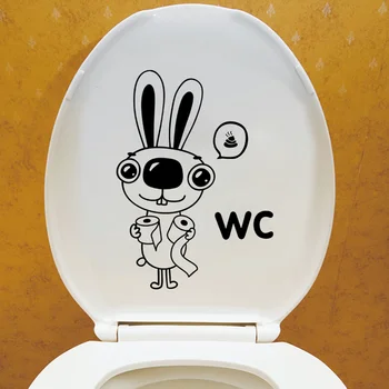 Наклейка на стену WC Rabbit, оконное стекло, фон для туалета, ванной комнаты, декор, самоклеящийся Креативный съемный Водонепроницаемый противообрастающий