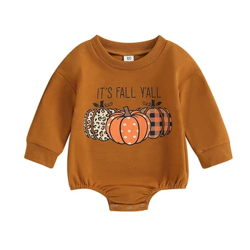 Nicoxijia, одежда для малышей на Хэллоуин, толстовка с круглым вырезом и тыквой, свитер оверсайз, комбинезон, пуловер, милая осенняя одежда