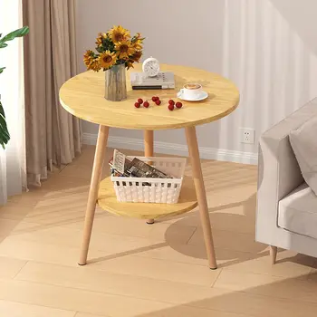 Известный в Интернете чайный столик, маленький круглый столик, прикроватная тумбочка, диван, приставной столик, стеллаж для хранения, дом для аренды маленького столика в спальне