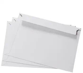Размер 24,5 x 16 см Пустые конверты из белого самозаклеивающегося картона для документов остаются плоскими Почтовая рассылка