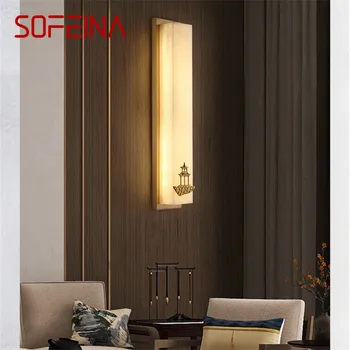 Настенный светильник SOFEINA из латуни, современные роскошные мраморные бра, декор для дома, спальня, гостиная, Коридор