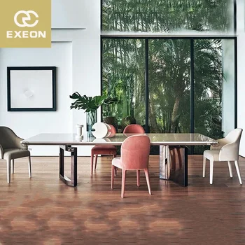 Обеденный стол из итальянского мрамора Nordic Light Роскошный Современный креативный дизайн Вилла Домашний прямоугольный обеденный стол