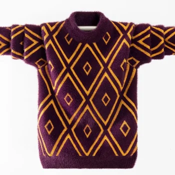 Шерстяной свитер для мальчиков, вязаный крючком, хлопчатобумажная вязка 2023 года, В наличии Теплые утепленные весенне-зимние топы для подростков, детская одежда