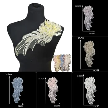Оптовые продажи 1-10 штук вышитой полиэстером ткани с одним цветком для шитья своими руками, декоративных аксессуаров для одежды