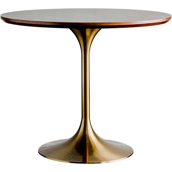 Обеденный стол Nordic Light класса люкс круглый из массива дерева, орех, тюльпан, стол для кафе, круглый стол