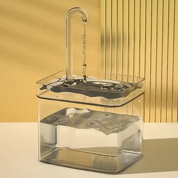 Прозрачный Кошачий Фонтан для воды с Автоматическим Фильтром и USB-электроприводом для удобного использования