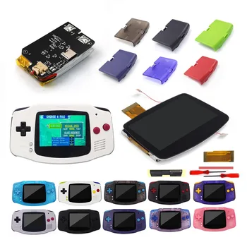 Перезаряжаемые Комплекты Ламинированных Экранов V5 IPS LCD для GBA Со Встроенной Литиевой Батареей емкостью 1800 мАч и портом Type-c для GameBoy Adavance Shell