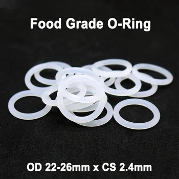 Уплотнительное кольцо из Белого Пищевого силикона OD 22-26 мм x CS 2,4 мм