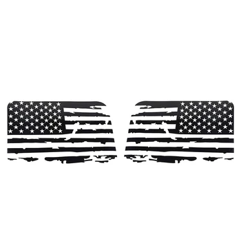 Наклейки с потрепанным флагом США на окна с жесткой крышей, наклейки с американским флагом для Jeep Wrangler 2018-2021 JL 4 двери, 1 пара