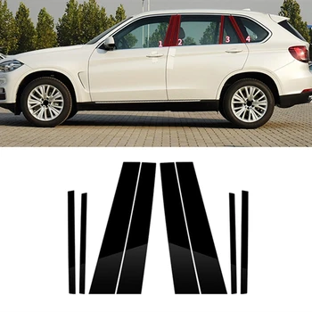 Накладка на стойки стойки автомобиля для BMW- X5 F15 2014-2018, накладка на окно, наклейка на колонну BC, черный, 6ШТ