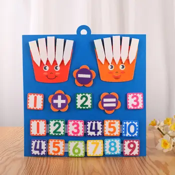 Игрушка Монтессори, Развивающая игрушка, Математическая фетровая доска для когнитивного развития, детский сад, Сложение, вычитание, 3 + года