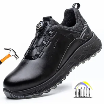 рабочая обувь электрика с изоляцией 6 кВ, нескользящая, с защитой от проколов, кожаная рабочая обувь для мужчин, водонепроницаемая защитная обувь, пластиковый носок