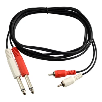 Двойной соединительный кабель 1/4 дюйма от 6,35 до двойного стереокабеля RCA