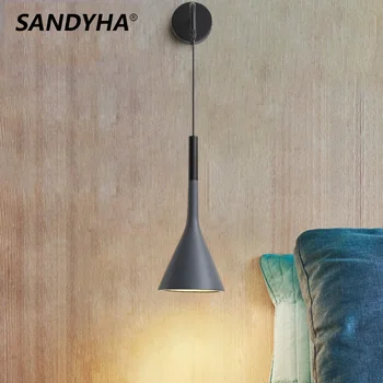 SANDYHA Nordic E27 Настенный светильник Прикроватная тумбочка для спальни, Гостиная, Лестница, Чердачная фурнитура, Домашний минималистичный декор, внутреннее освещение
