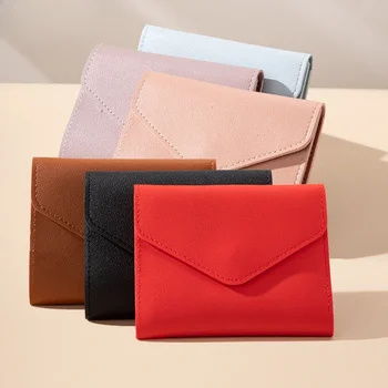 Модный однотонный Новый женский кошелек, короткая многоцветная дополнительная сумка для карт, Осенний женский кошелек Advanced Sense