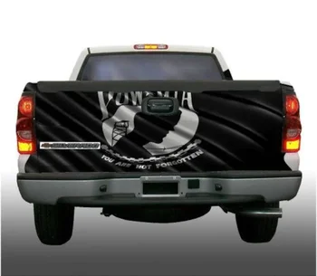 Виниловая графическая наклейка с изображением черного мемориального флага POW MIA на крышке багажника