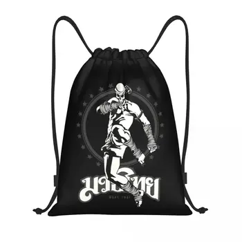 Изготовленная на заказ сумка на шнурке с черепом Муай Тай, Женская Мужская Легкая сумка для тайских боевых искусств, Спортивный рюкзак для силового удара, Спортивный рюкзак для хранения в тренажерном зале