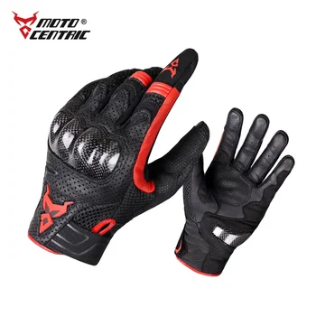 Мотоциклетные перчатки из натуральной кожи с сенсорным экраном для мотокросса, Байкерские перчатки для верховой езды, четырехсезонные защитные амортизирующие перчатки
