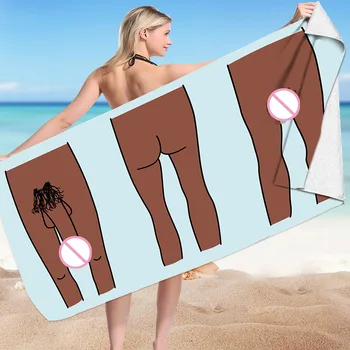 Пляжное полотенце Женское полотенце из микрофибры с забавным принтом, шаль, Пляжный отдых, Плавание, досуг, Модная пляжная одежда, Весна-Лето P1