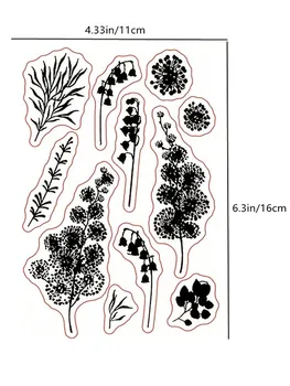 цветы и Растения Прозрачные Штампы Печать Альбом Для Вырезок Бумажные Поделки Для Скрапбукинга A0604