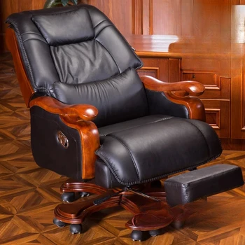 Кожаное компьютерное кресло Современное кресло для спальни с откидной спинкой, Подставка для ног, Вращающееся кресло Мобильного дизайна, Роскошная мебель для дома от Ufficio