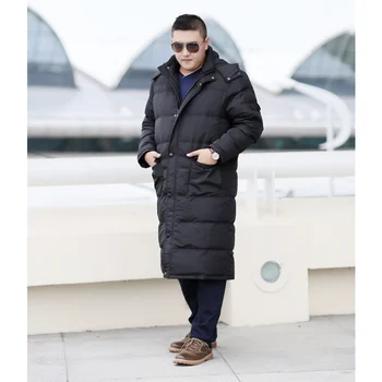 удлиненная дизайнерская мужская верхняя одежда, супер большое пуховое пальто, модная длинная куртка с капюшоном, повседневная, большие размеры XL-10XL