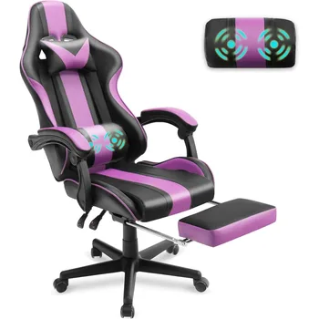 Игровые стулья, эргономичное игровое компьютерное кресло для ПК в гоночном стиле с подголовником, поясничной поддержкой, регулируемым откидным креслом из искусственной кожи