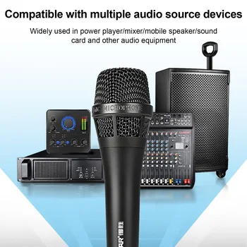 Проводной динамический микрофон TAKSTAR GH1, микрофон с суперкардиоидным звукоснимателем, сверхмощный ручной вокальный микрофон с зажимом и усилителем для выступлений