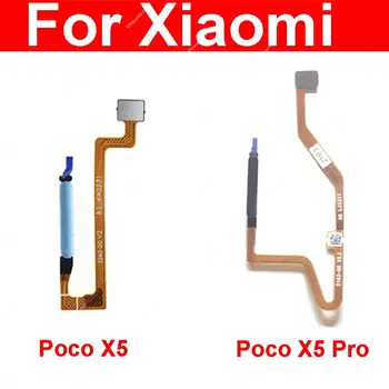 Гибкий Кабель с Отпечатками Пальцев Для Xiaomi Poco X5 X5 Pro Кнопка Питания Главная Клавиша Сенсорный Датчик Отпечатков Пальцев Гибкая Лента Запчасти