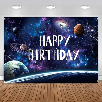 Космическая Галактика, фон для украшения баннера для вечеринки с Днем рождения, фон для космической фотосъемки для вечеринки по случаю Дня рождения, Планета для детей