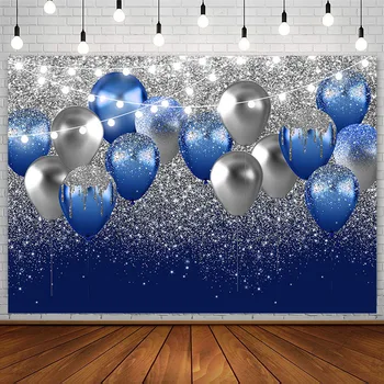 Avezano Фон для фотосъемки на День Рождения Блестящий Свадебный Воздушный шар Светло-Розовый Голубой Фон для вечеринки Фотофон для фотостудии