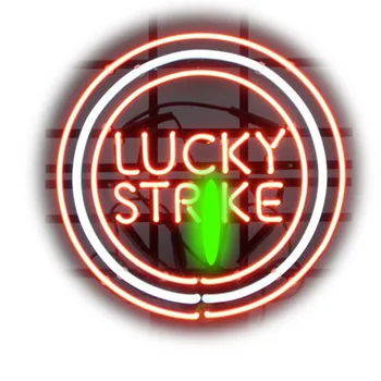 Неоновые световые вывески Lucky Real Glass Tube Strik Неоновая световая вывеска рекламирует стену бара, вывеску отеля, обеспечивает освещение магазина сигарет