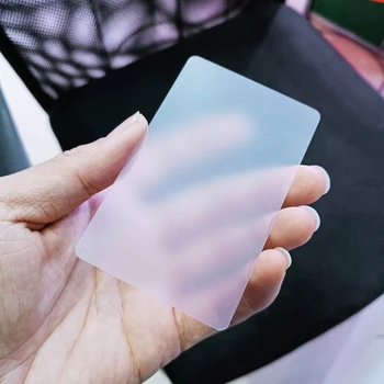 Матовая заготовка из ПВХ, прозрачная визитная карточка, пластик, водонепроницаемый без печати, для рукописного ввода, школьные канцелярские принадлежности