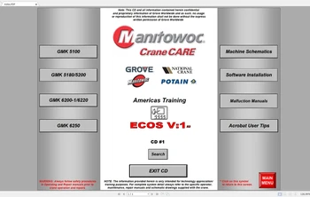 Grove Manitowoc Crane Care Полный DVD для просмотра ECOS V1 V2 V4