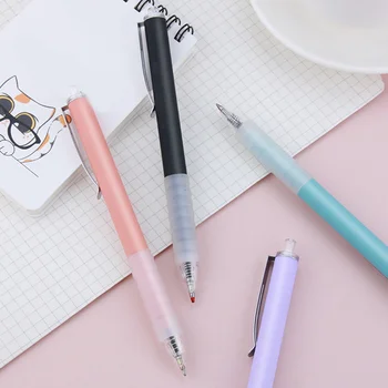 Шариковые ручки 6 Шт Grip Pen- Черные шариковые ручки 0,5 мм с мягким захватом, Серебряным зажимом и пишущими черными чернилами