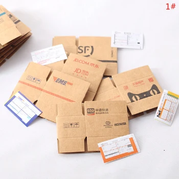 1 комплект мини-картонной экспресс-коробки 1: 12 Кукольный домик Миниатюрная экспресс-коробка для декора игрушек
