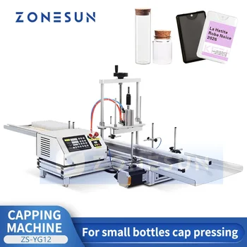 ZONESUN Автоматическая карманная машина для прессования духов, Укупорочный аппарат для бутылок, Оборудование для укупорки флаконов ZS-YG12