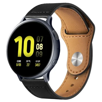 Кожаный Ремешок для Samsung Galaxy watch 4 classic 6 5 Active 2 Gear S3 Frontier amazfit GTR GTS 3 браслет Huawei watch GT/2 ремешок